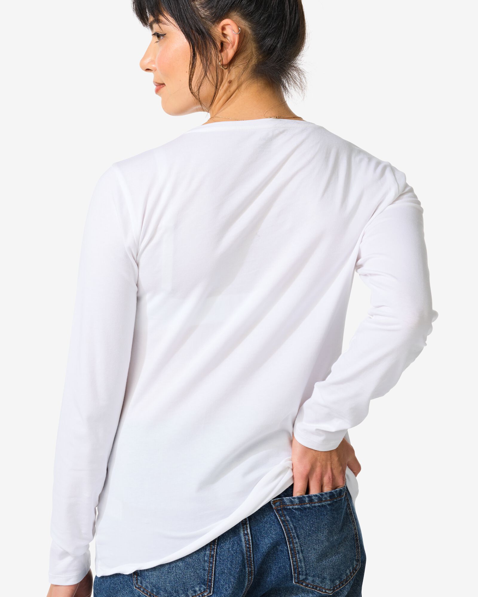 t-shirt femme blanc blanc - 1000005403 - HEMA