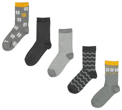 5 paires de chaussettes femme flocon de neige gris chiné gris chiné - 1000021835 - HEMA