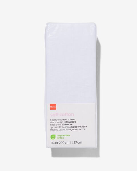 drap-housse - coton doux - 140x200 cm - blanc blanc 140 x 200 - 5140017 - HEMA