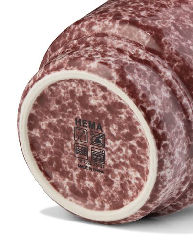 koffiemok 220ml aardewerk spikkel rood - 80660355 - HEMA