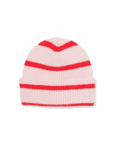 Kinder-Beanie gestreift, rot rosa - 16700270PINK - HEMA