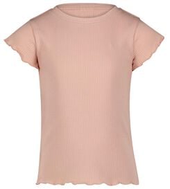 Kinder-T-Shirt, gerippt rosa rosa - 1000026375 - HEMA