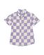 Kinder-Oberhemd, mit Leinenanteil, kariert violett 98/104 - 30781669 - HEMA