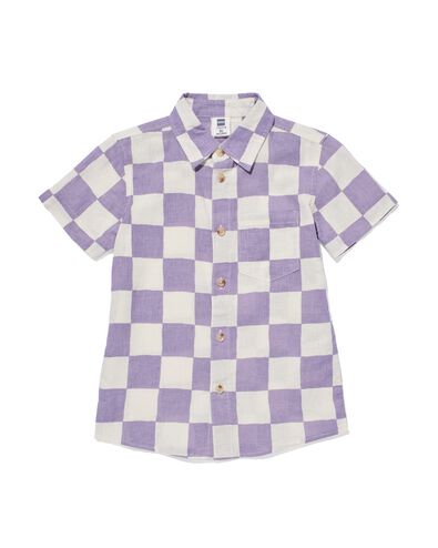 chemise enfant avec lin carreaux violet 122/128 - 30781671 - HEMA