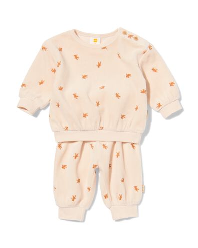 newborn kledingset velours beren ecru - 33427220ECRU - HEMA