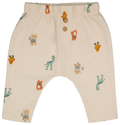 pantalon nouveau-né avec animaux coton biologique sable sable - 1000029170 - HEMA