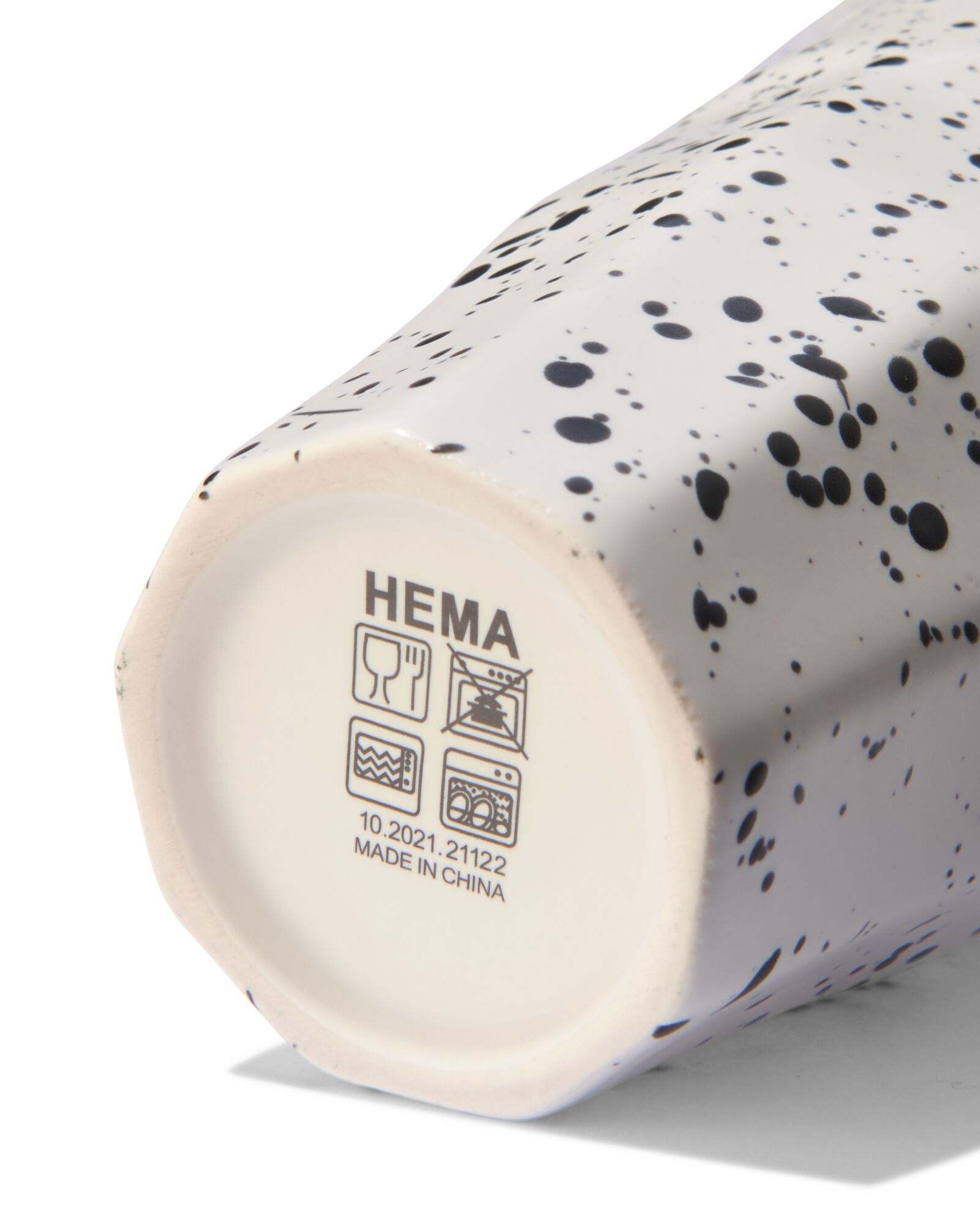 mug - 330 ml - Mirabeau mat - blanc &eacute;claboussures - 9602214 - HEMA