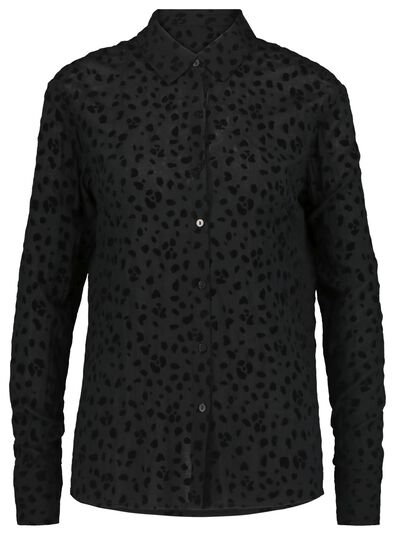 damesblouse luipaard zwart - 1000021279 - HEMA