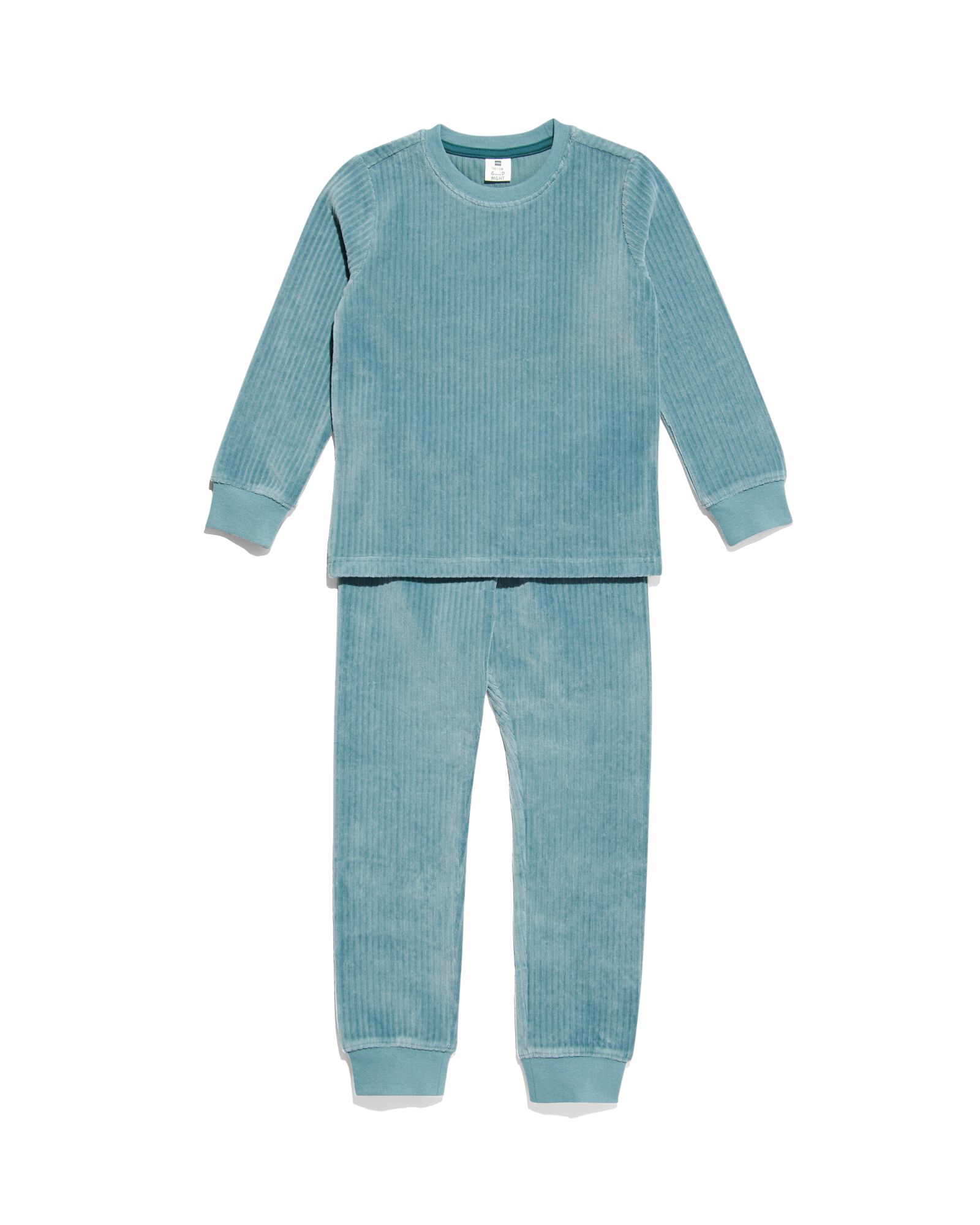 hema pyjama enfant velours côtelé bleu moyen (bleu moyen)