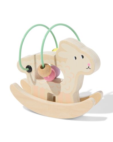 animal &agrave; bascule agneau 14,5x13x9.5cm bois - 15100206 - HEMA