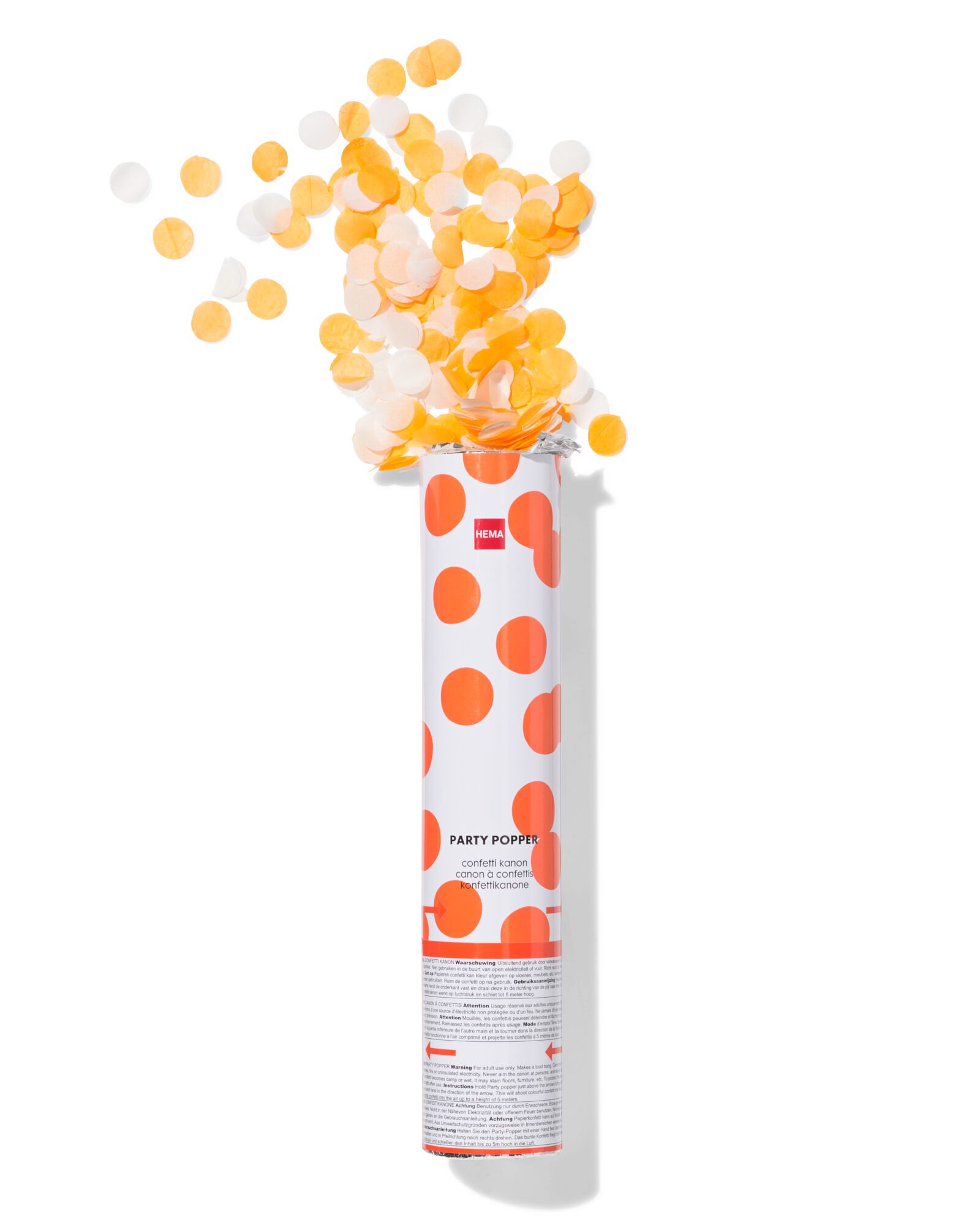 canon &agrave; confettis 25x⌀5cm orange - 60800516 - HEMA