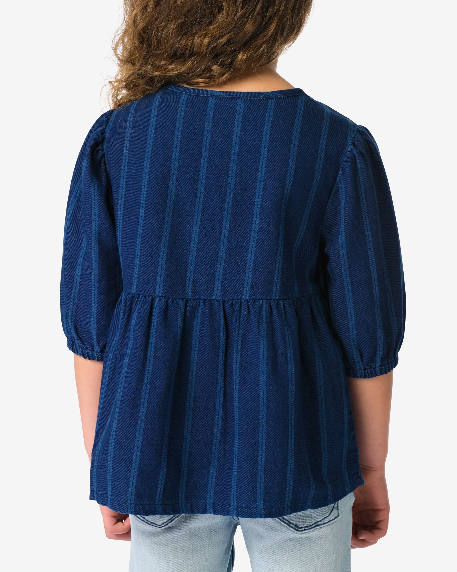 kinderblouse strepen donkerblauw donkerblauw - 30814816DARKBLUE - HEMA
