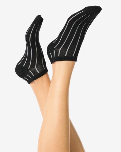 dames enkelsokken - 5 paar zwart - 4290015BLACK - HEMA