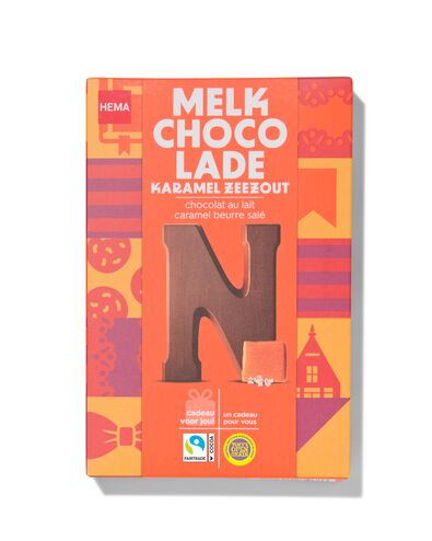 lettre chocolat lait caramel sel de mer N 135g - 24415114 - HEMA