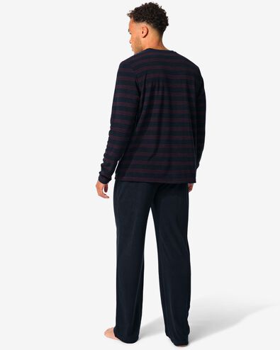 pyjama homme &eacute;ponge &agrave; rayures bleu fonc&eacute; bleu fonc&eacute; - 23601140DARKBLUE - HEMA