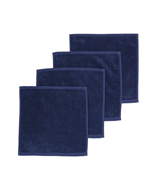 serviettes de bain - qualit&eacute; &eacute;paisse bleu nuit d&eacute;barbouillettes 30 x 30 - 5245412 - HEMA