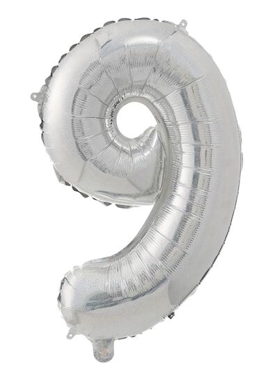 folieballon XL iriserend cijfer 9 - 1000016279 - HEMA