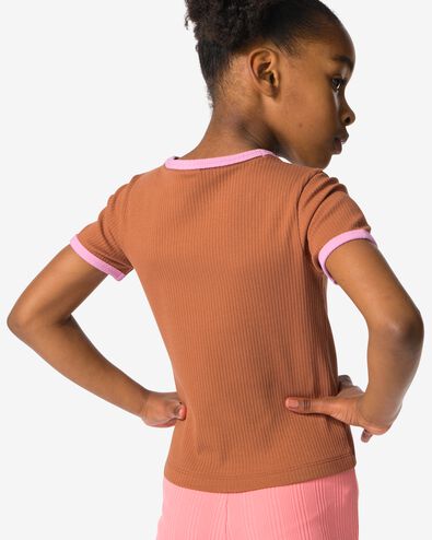 kinder T-shirt rib hond bruin bruin - 30859005BROWN - HEMA