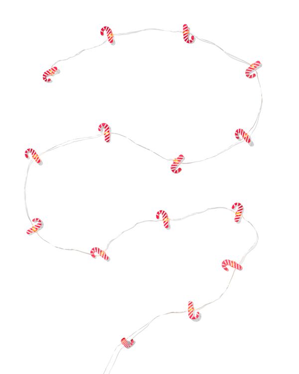 Lichterkette, 1,8 m, mit 15 LED-L&auml;mpchen, Zuckerstangen, f&uuml;r den Innenbereich - 25500144 - HEMA