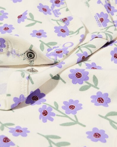 body's katoen met stretch bloemen - 3 stuks paars paars - 33304650PURPLE - HEMA