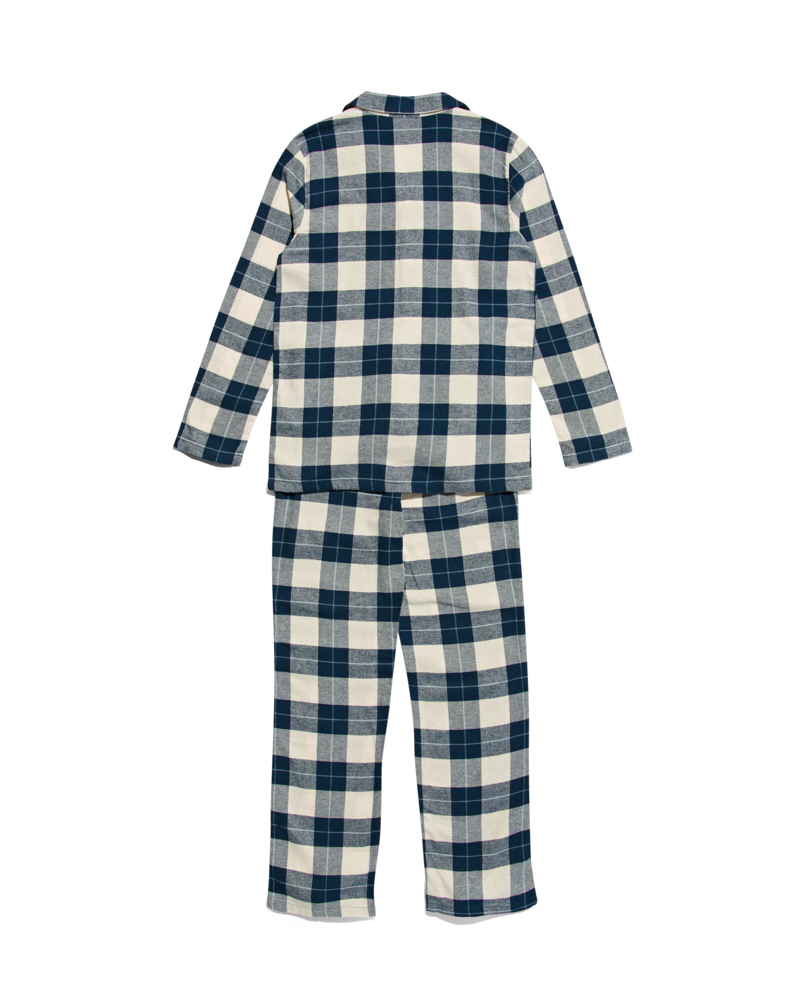 Kinder-Pyjama, Flanell, kariert dunkelblau dunkelblau - 23080480DARKBLUE - HEMA