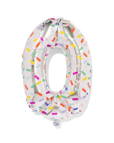 Folienballon Zahl 0, 60 cm, Konfetti - 14260057 - HEMA