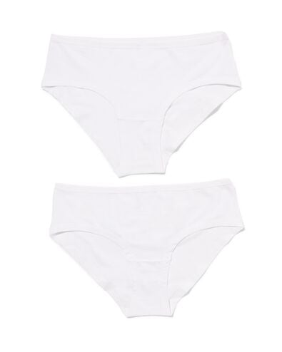 2 hipsters femme coton stretch blanc XL - 19650941 - HEMA