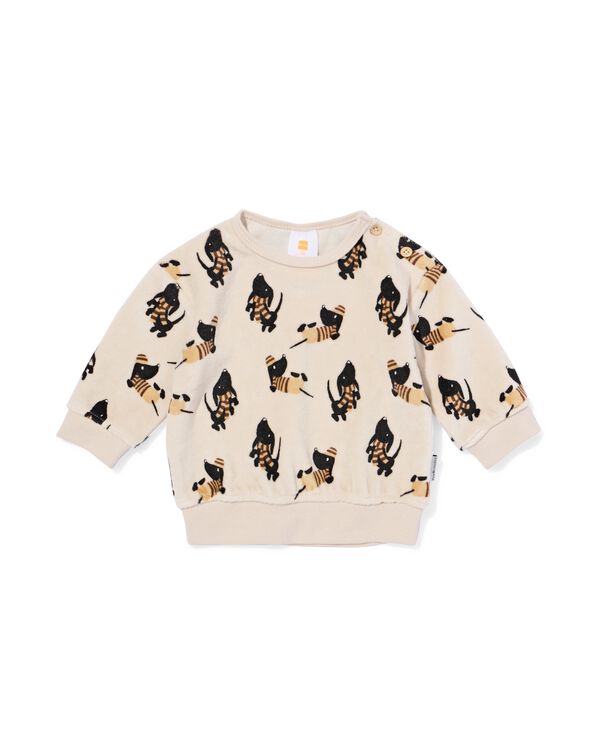 Takkie Newborn-Sweater, Velours hellgrau - 33434620LIGHTGREY - HEMA