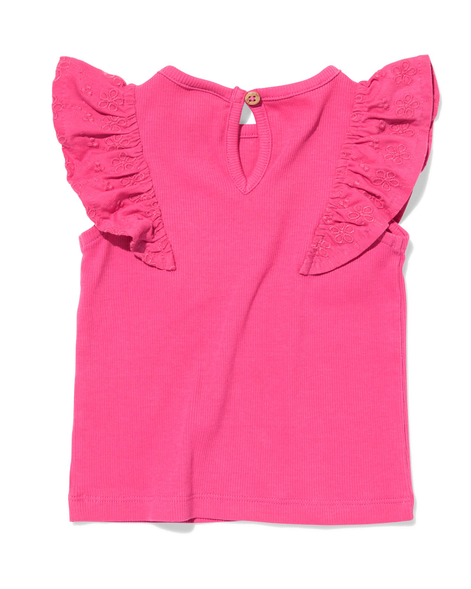 Baby-T-Shirt gerippt knallrosa knallrosa - 33000380BRIGHTPINK - HEMA