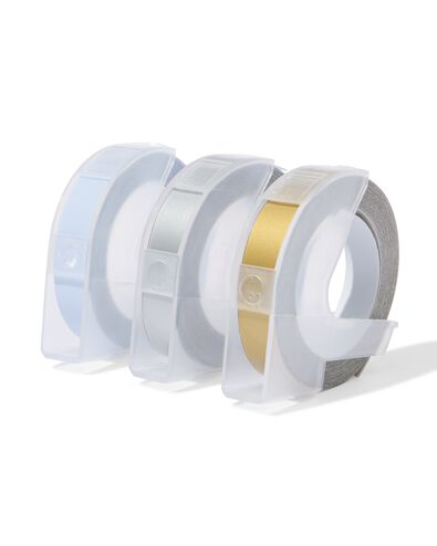kit de recharge étiqueteuse ruban 9 mm x 3 m couleur - lot de 3 - 14830209 - HEMA