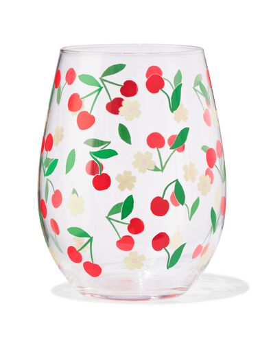 waterglas 550ml kersenprint roze - 61104508 - HEMA