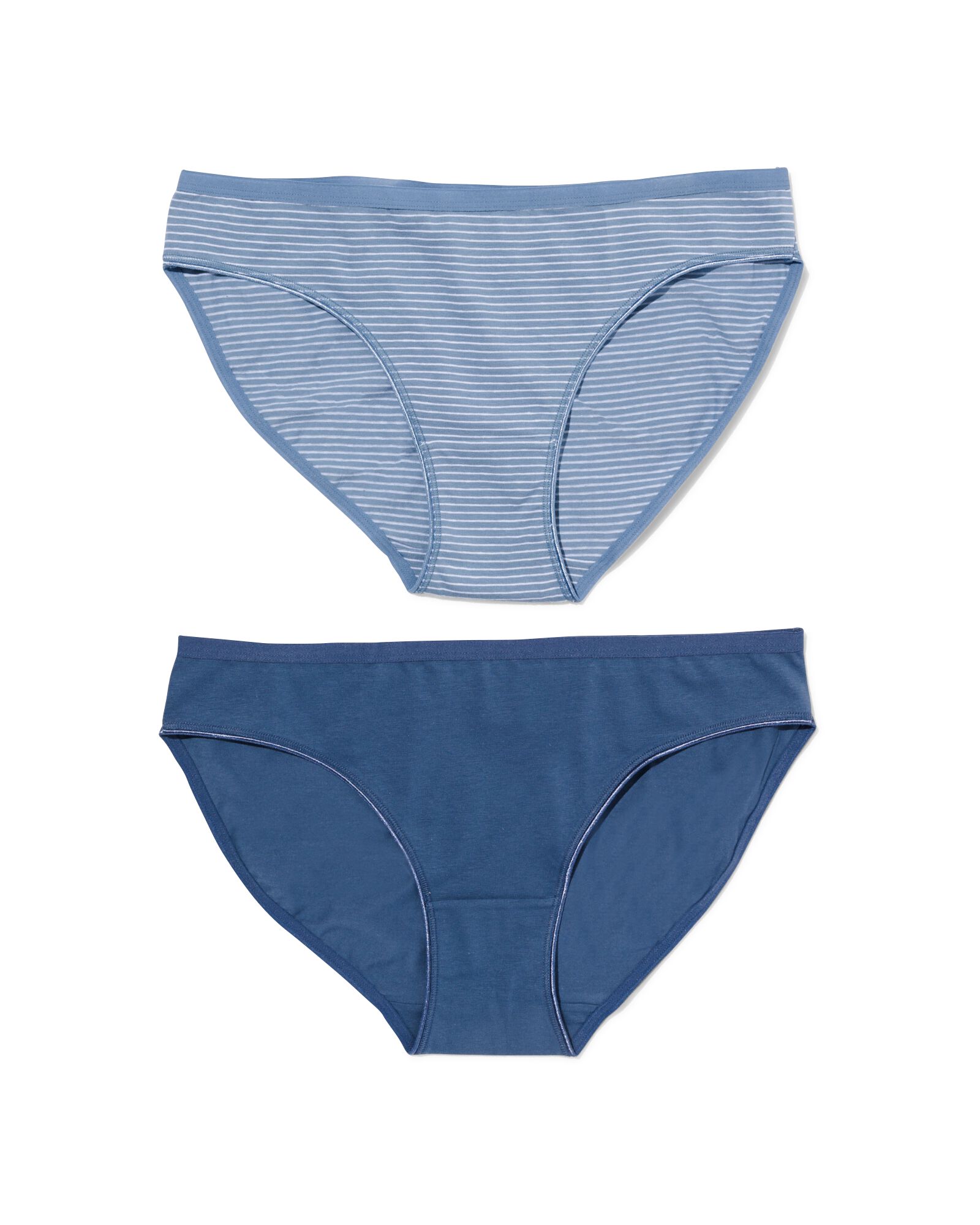 dames slips stretch katoen - 2 stuks blauw blauw - 1000030282 - HEMA
