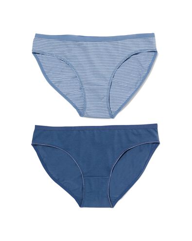 dames slips stretch katoen - 2 stuks blauw blauw - 1000030282 - HEMA