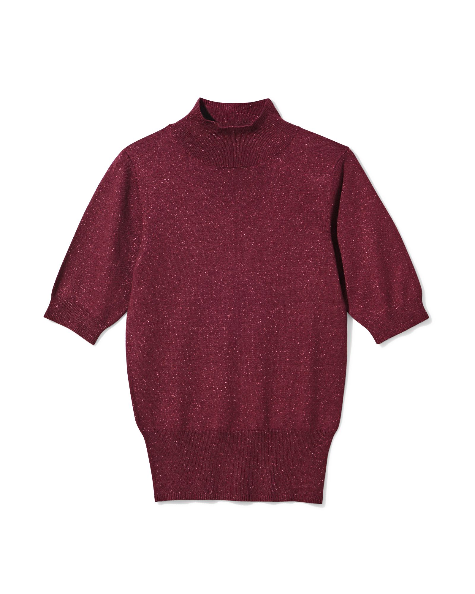 dames top Lily glitter bordeauxrood - 36205820BURGUNDYRED - HEMA