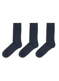 3 paires de chaussettes homme en coton bio bleu foncé - 1000001342 - HEMA