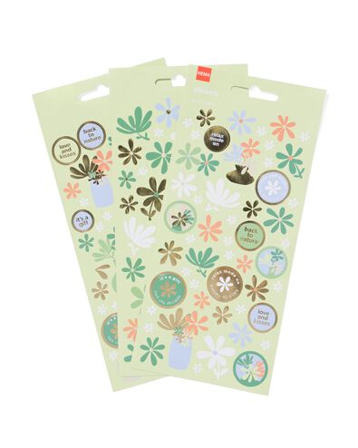 Feuilles d'autocollants 19x11 fleurs - 3 pi&egrave;ces - 14106017 - HEMA