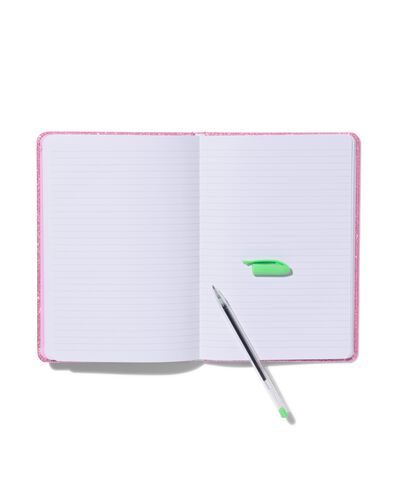 carnet de notes A5 paillettes rose - 14130228 - HEMA