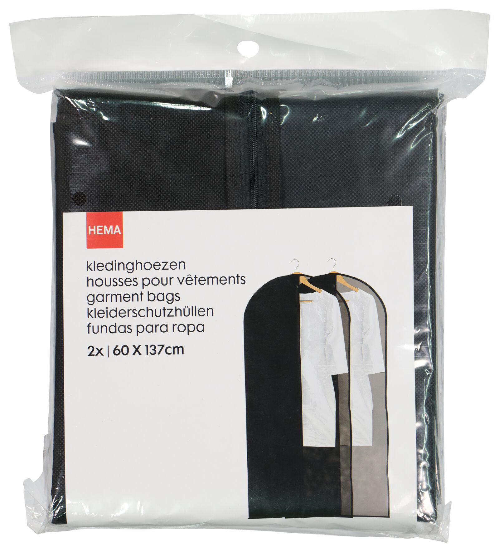 kledinghoezen - zwart - 2 stuks - 39890067 - HEMA