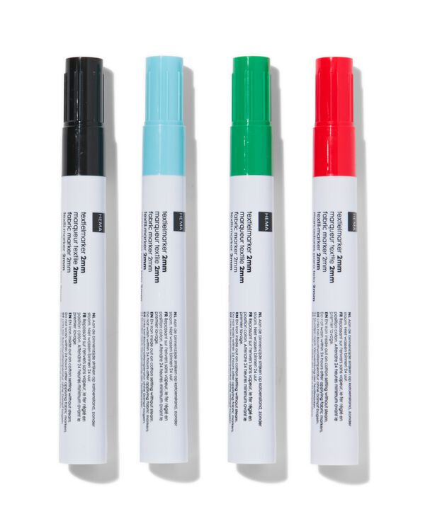 4 marqueurs pour textile 2 mm - 14401893 - HEMA