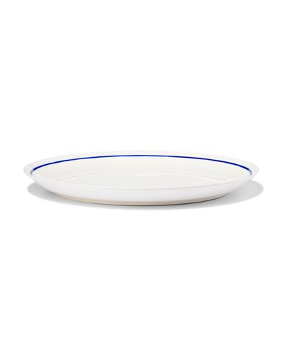 assiette plate &Oslash;26cm - new bone blanc et bleu - vaisselle d&eacute;pareill&eacute;e - 9650005 - HEMA