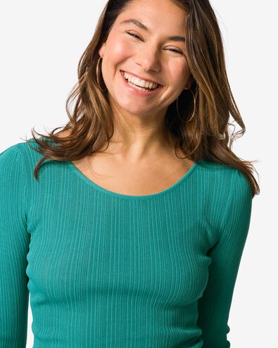 damestop Loua crinkle blauw blauw - 36207270BLUE - HEMA