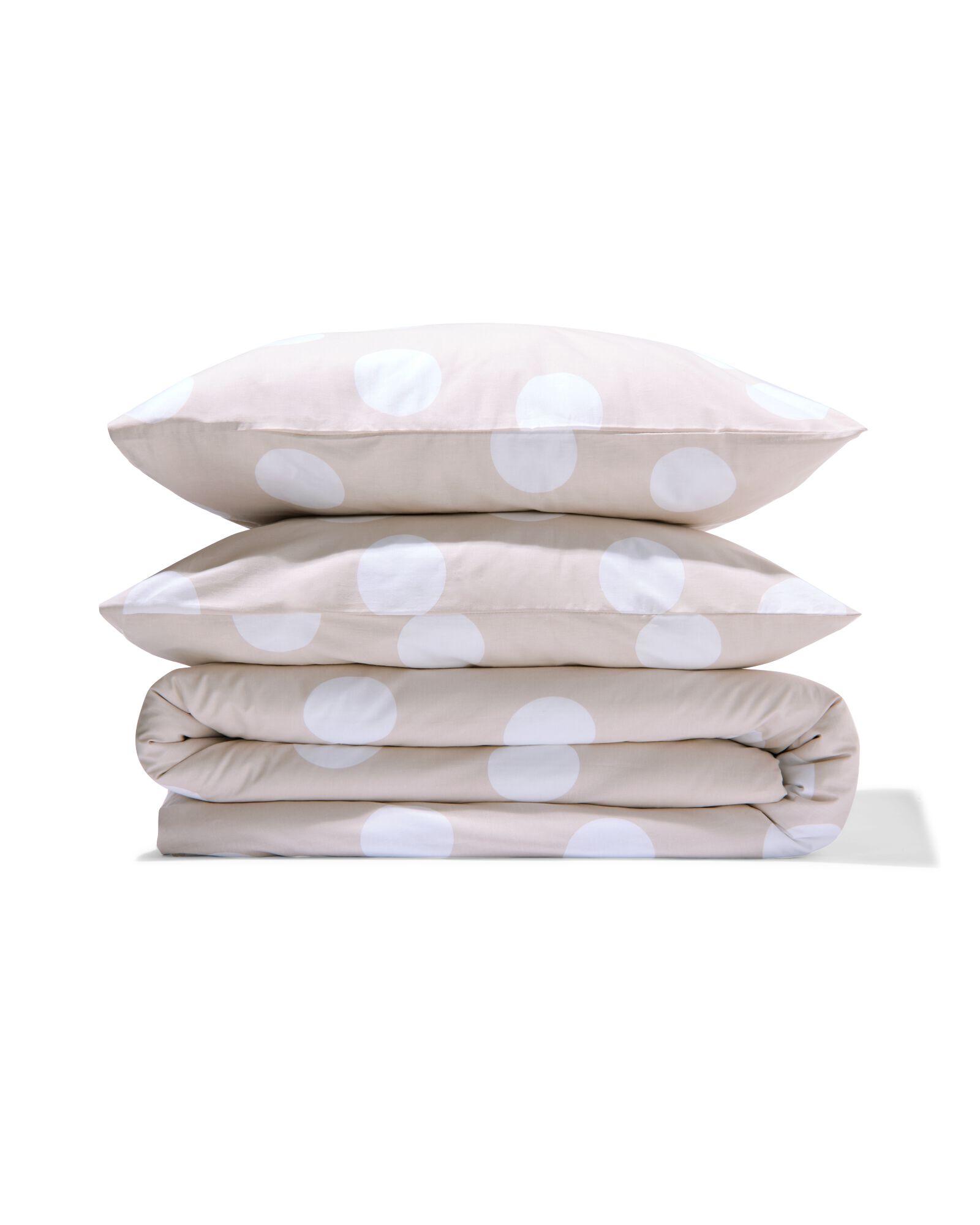housse de couette 200x200/220 coton doux pois beige - 5750141 - HEMA
