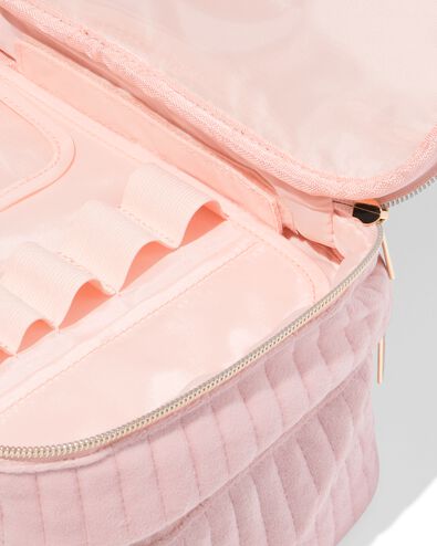 beauty case 25x17cm velours côtelé rose - 11890724 - HEMA
