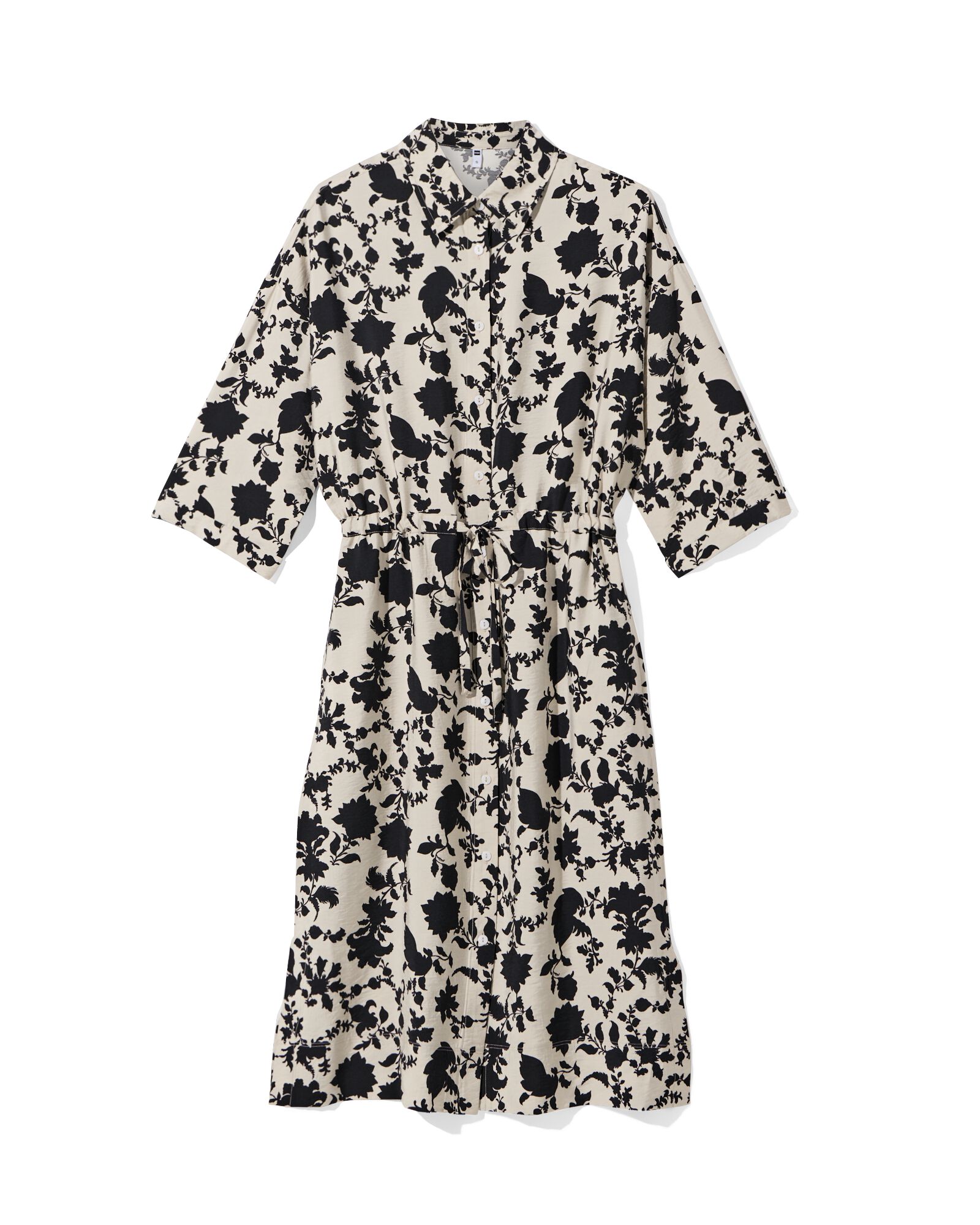 robe boutonn&eacute;e Isabel fleur pour femmes noir - 36219650BLACK - HEMA