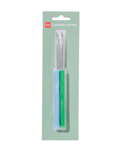 couteau à pommes de terre 2 pcs vert/bleu - 80840032 - HEMA