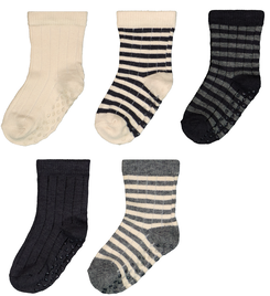 5 Paar Baby-Socken mit Bambus grau grau - 1000028747 - HEMA