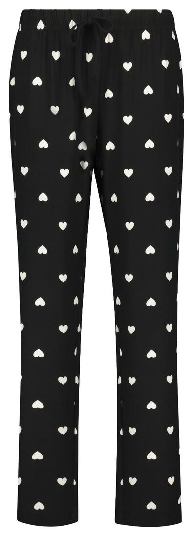 pyjama femme en micro coeurs noir noir - 1000021721 - HEMA