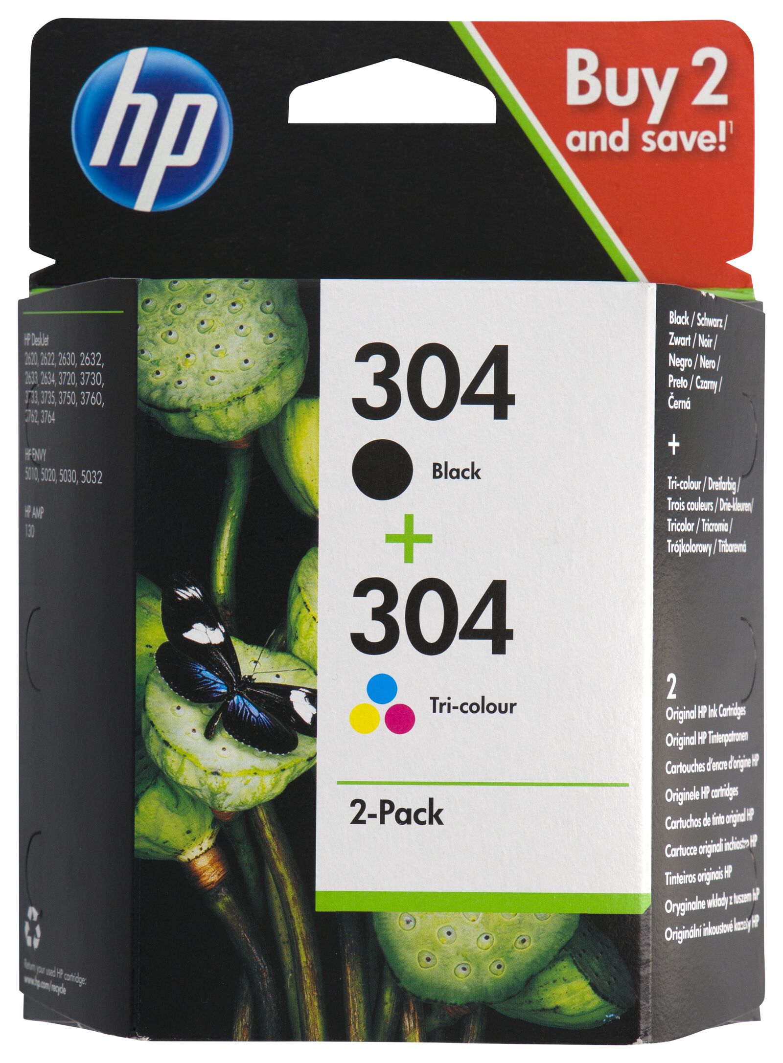 2 cartouches HP 304 noir/couleur - HEMA