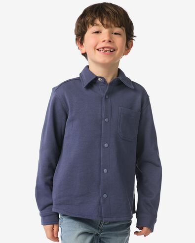 kinderoverhemd sweatstof regular fit blauw blauw - 30712038BLUE - HEMA