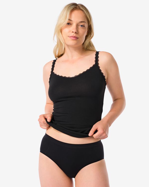 Damen-Hipster nahtlos aus Microfaser schwarz schwarz - 1000002263 - HEMA